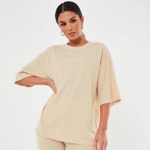 Petite Sand Oversized misguided tshirt